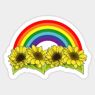 Rainbow - Sunflowers Sticker